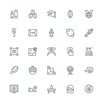 25 Medium Stroke Outline Vectors for Object Theme Fully Editable Icon Set for Web