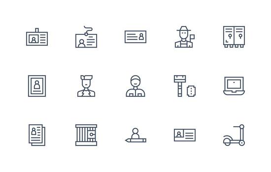 15 Regular Line Style Icons from Personal Collection Interface Icon Collection vector