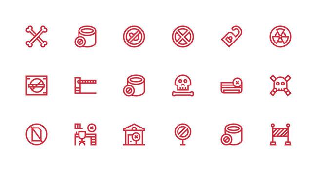 Do Not Enter featuring 18 Icons in Strong Stroke Line Design Scalable Icon Pack vector