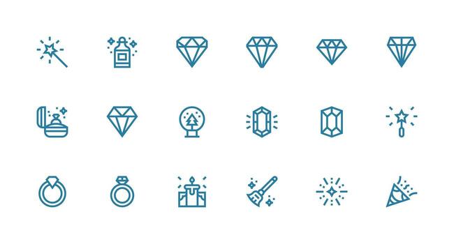 18 Strong Stroke Line Icons for Sparkle Graphics Digital Product Icons for Fast Delivery vector