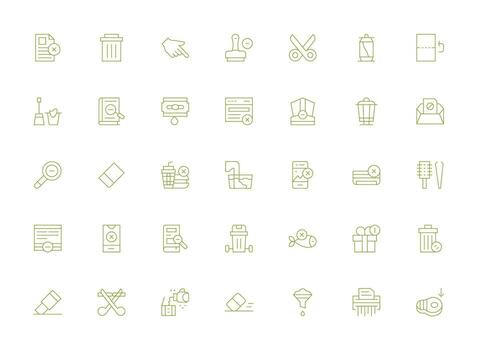 35 Light Line Designs for Remove Icons Flexible Icon System for Web Interfaces vector