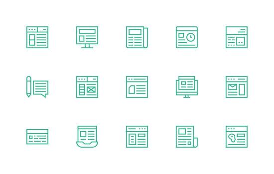 15 Regular Line Style Icons from Blog Collection App Icon Pack vector
