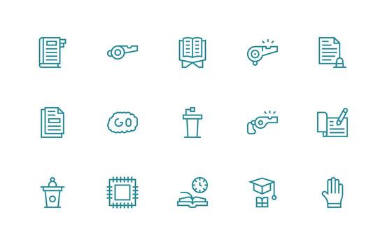 instrucción incluso 15 regular línea ilustraciones escalable íconos para multiplataforma interfaces vector