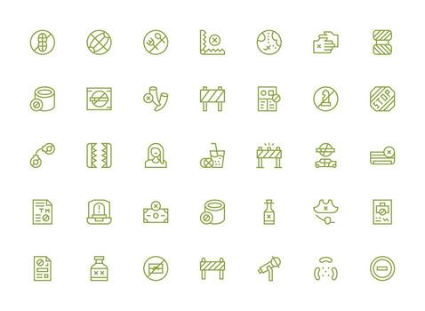 35 regular limpiar línea diseños para prohibido íconos limpiar icono conjunto icono paquete para ui proyectos vector