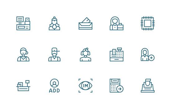 regular línea estilo Registrarse íconos con 15 vectores multi-estilo icono colección