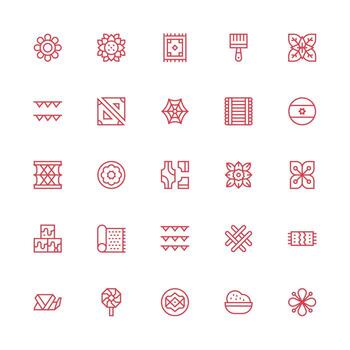 25 Icons for Texture in Medium Stroke Outline Format Responsive Icon Set for Flexible Layouts vector
