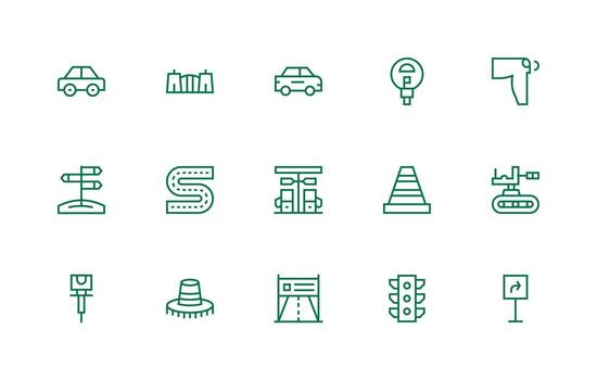 Regular Line Icons from Road Set with 15 Vectors Clean Icon Set Icon Pack for UI Projects
