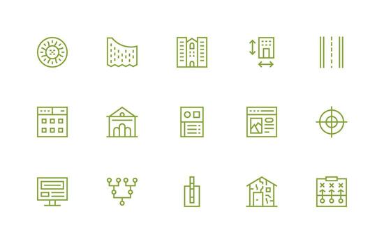 15 Regular Line Icons for Layout Graphics Design Icon Pack vector