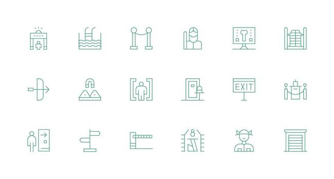 Minimal Line Style Exit Icons with 18 Vectors Glyph Icon Series
