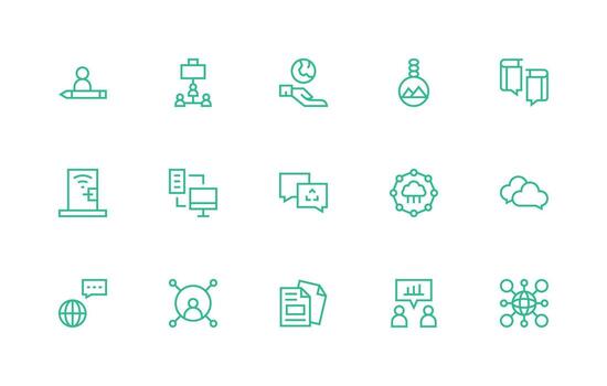 15 Regular Line Vectors for Sharing Theme Interface Icons for Daily Use