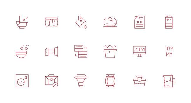 Capacity Icon Collection with 18 Minimal Line Designs User Interface Icons for Digital Products vector
