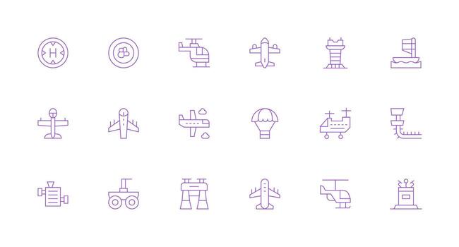 18 Minimal Line Designs for Landing Icons Interface Icons for Daily Use vector