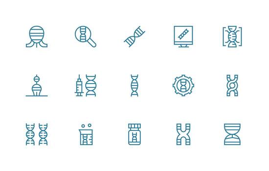 15 Regular Line Vectors for Gene Theme Icons Built for Visual Consistency Pack