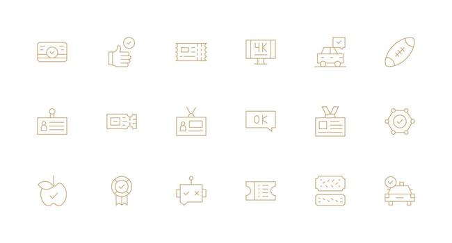 18 Minimal Line Vectors for Pass Theme Web and App Icon Pack Collection