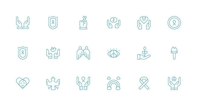 Hope Visual Pack containing 18 Minimal Line Icons User Interface Icons for Digital Products vector