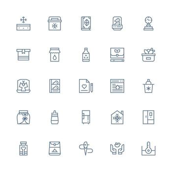 Preservation Icon Set with 25 Medium Stroke Outline Graphics Modern Line and Glyph Icon Series vector