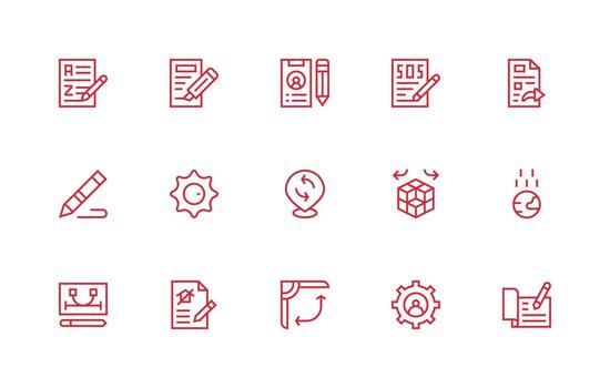 15 Regular Line Designs for Change Icons Multi-Purpose Icon Set vector