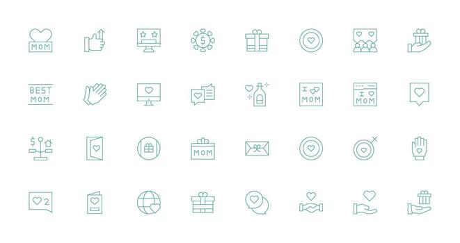 Appreciation including 32 Thin Line Illustrations Minimal Icon Set for Interface Projects vector