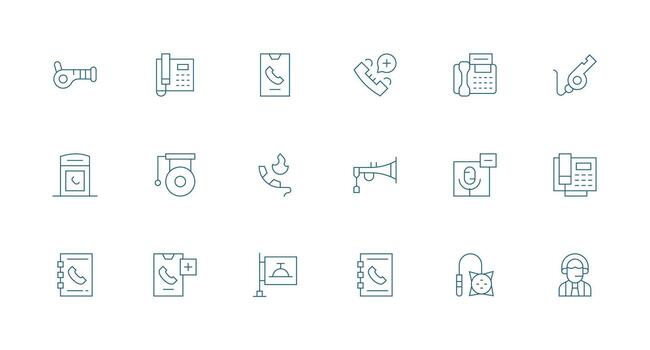 Minimal Line Style Call Icons with 18 Vectors Icons Built for Visual Consistency Pack