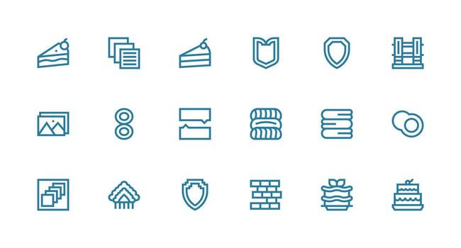 18 Icons for Layered in Strong Stroke Line Format Multi-Style Icons for Creative Projects vector
