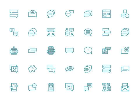 Reply including 35 Regular Clean Line Illustrations Quick Access Icons for UI Development vector