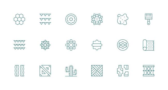 Minimal Line Style Texture Icons with 18 Vectors Icon Set for Projects