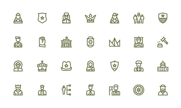 28 negrita línea estilo íconos desde autoridad colección ui y ux enfocado icono colección vector