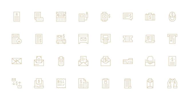 32 Thin Line Style Icons from Receipt Collection Icons Built for Visual Consistency Pack vector
