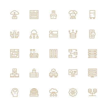 25 medio carrera contorno íconos para servidor gráficos interfaz icono colección para diario proyectos vector