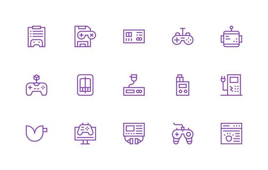 15 Icons for Console in Regular Line Format Interface Icon Collection vector