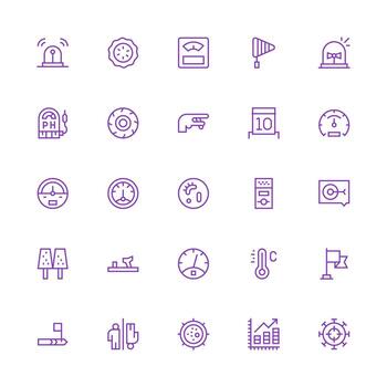 25 Medium Stroke Outline Icons for Indicator Graphics Functional Icon Series vector