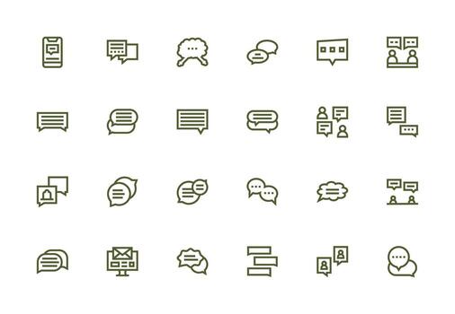 Reply Icon Set with 24 Thick Line Line Graphics Scalable Icons for Cross-Platform Interfaces vector