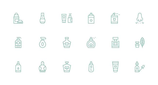 18 Icons for Fragrance in Minimal Line Format Clean Icon Set Icon Pack for UI Projects vector
