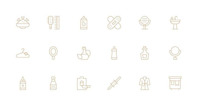 18 Icons for Dressing in Minimal Line Format Creative Icon Set vector