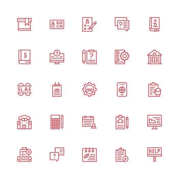 documentación conjunto con 25 medio carrera contorno íconos organizado glifo íconos para rápido diseño vector