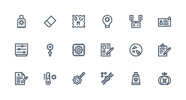 Strong Stroke Line Style Modification Icons with 18 Vectors Icon Set for Web