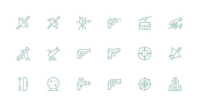 18 Minimal Line Vectors for Shooting Theme Interface Icon Collection for Daily Projects