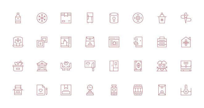 32 Thin Line Vectors for Preservation Theme Core Icon Collection for Daily Tasks