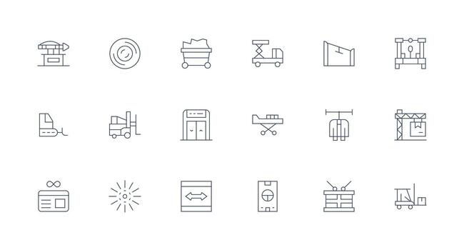 18 Minimal Line Icons for Loading Graphics Clean Icon Collection for Web Use vector