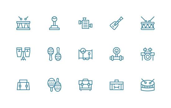 15 Instrumentation Icons in Regular Line Aesthetic Neutral Style Icons for Any Project vector
