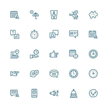 Prompt Design Icons featuring 25 in Medium Stroke Outline Style Pixel Perfect Icon Set vector