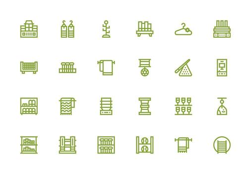 Rack Icon Collection with 24 Thick Line Line Designs Interface Icon Collection for Daily Projects vector