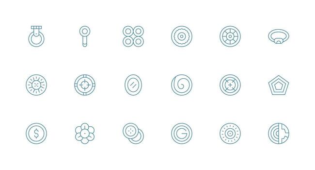 Concentric including 18 Minimal Line Illustrations Flexible Icon System for Web Interfaces vector