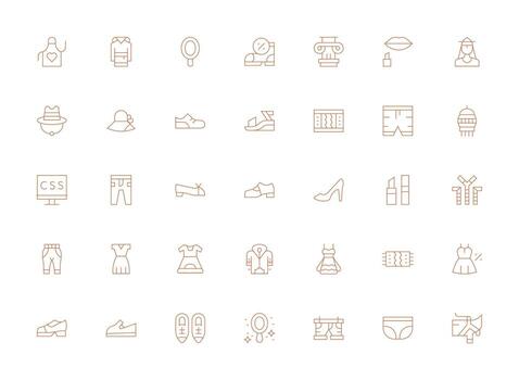 ligero línea estilo estilo íconos con 35 vectores claro y conciso icono conjunto colección