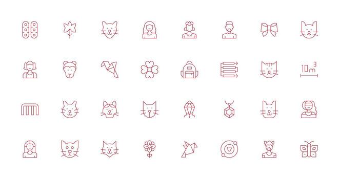 32 Thin Line Style Icons from Linear Collection Icon Collection Set vector