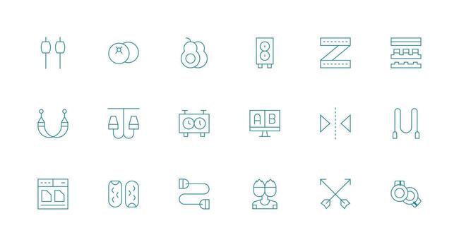 18 mínimo línea íconos para doble gráficos icono conjunto vector