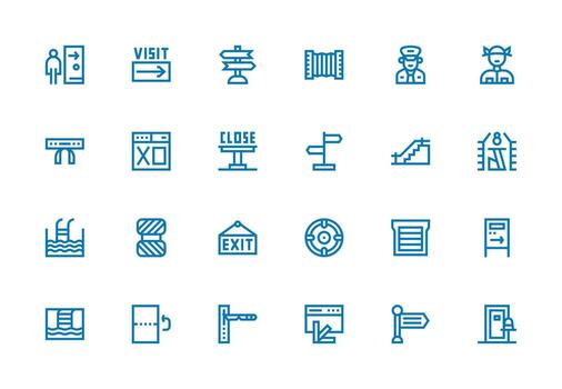 24 Thick Line Line Icons for Exit Graphics Digital Product Icons for Fast Delivery vector