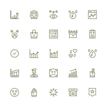 25 Icons for Positive in Medium Stroke Outline Format Flexible Icon System for Web Interfaces vector