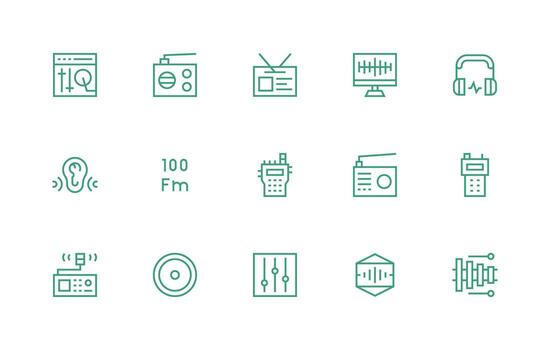 15 Regular Line Icons for Frequency Graphics Interface Icon Collection for Daily Projects vector