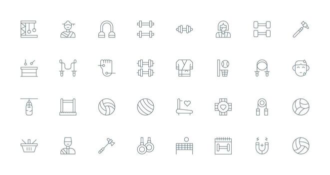 Thin Line Icons from Physical Set with 32 Vectors Icon Pack for Various Themes
